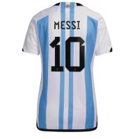 Fotballdrakt Dame Argentina Lionel Messi #10 Hjemmedrakt VM 2022 Kortermet